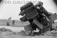 Thumbnail image: M3 halftrack and Tiger turret wrecked