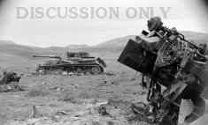Thumbnail image: Wrecked vehicles in Hunt's Gap