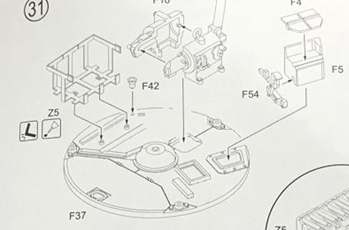 Gearbox on turret floor