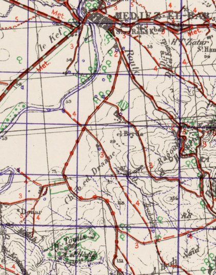 from Medjez el Bab map, War Office, 1942