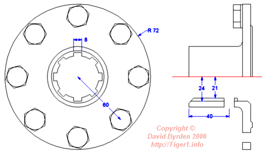 Rear end of HL 230 crankshaft