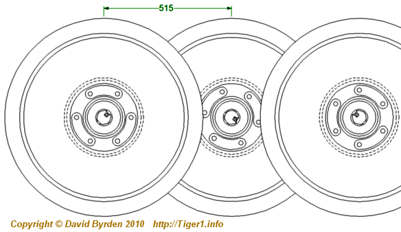 Road wheel spacing