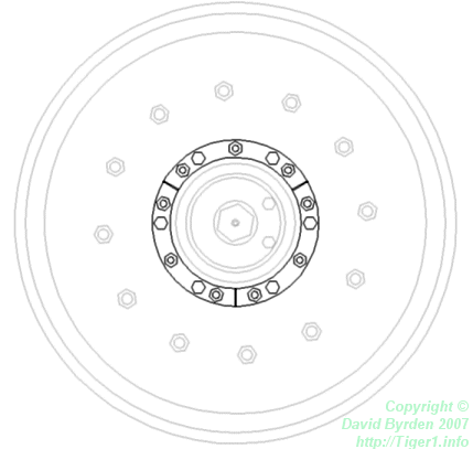 Clamps on a Tiger's steel wheel