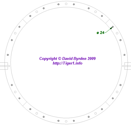 Fixing bolt holes for prototype turret