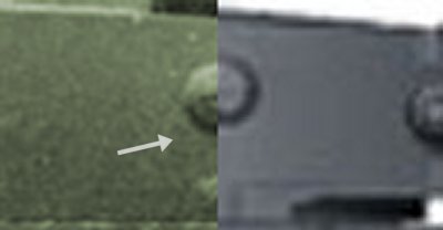 Turret vision port for VK3001, Hobby Boss compared to real tank