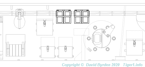 Rear turret layout with vision blocks